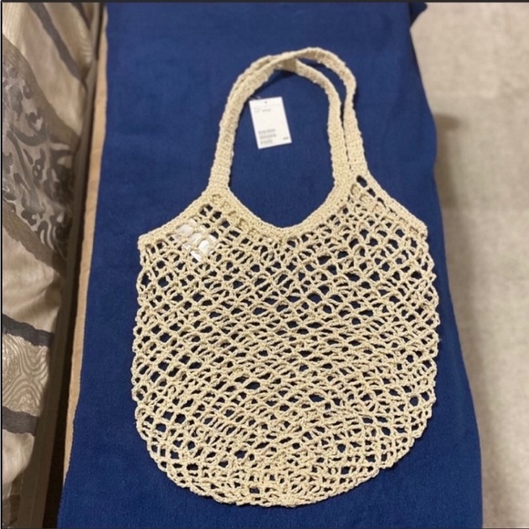 NWT H&M Net Summer Bag - Beige - Picture 3 of 6
